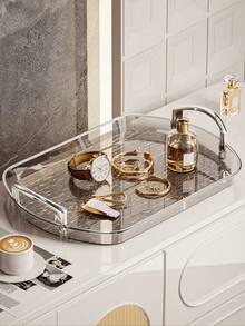 1 st oval PET-serveringsbricka, lämplig för kök, matbord, Ramadan - Grå - Visa 4