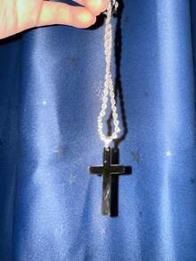 1 件不锈钢雕刻十字架项链，男女通用个性化嘻哈风格珠宝 - Cross - 查看 11