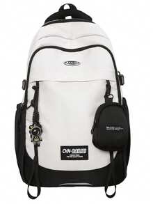 New Arrival Lightweight Backpack, Casual Sports Bag, Laptop Travel Bag, Large Capacity Unisex Backpack - White - View 3