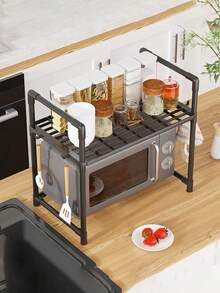 1pc Microwave Oven Rack, Thick Microwave Spice Storage Shelf, Multi-Layer Kitchen Organizer Rack For Microwave, Toaster, Bread Maker - Space Saving Countertop Storage Shelf For Home And Dorm - Multicolor - View 9