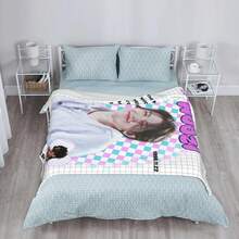 SVT Woozi Blanket Photo Plush Fleece Throw - Producer Aesthetic Gift For CARAT - Soft Kpop Merch Cozy Studio - 白色 - 查看 2
