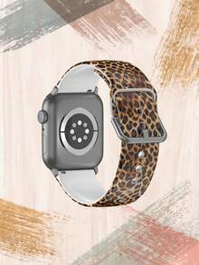 1pc Minimalist Leopard Print TPU Watch Band Compatible With 38/40/41/42/44/45/49mm Ultra/SE/9/10/8/7/6/5/4/3/2/1 - Multicolor - View 2