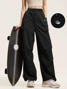 Pantaloni cargo da donna impermeabili per escursioni all'aperto - Pantaloni softshell a gamba dritta con vestibilità morbida, pantaloni antivento e ombrello per trekking, campeggio, jogging e uso casual