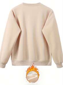 Graphic Print Sweatshirt, Crew Neck Casual Sweatshirt For Winter & Fall, Women's Clothinggifts For Mom-Free Shipping - 杏色 - 查看 3