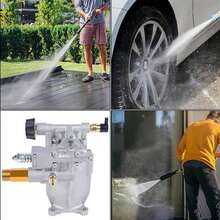 Bomba de hidrolavadora, émbolo axial horizontal con eje de 3/4", 2500 PSI máx., 2.4 GPM, bombas de repuesto para hidrolavadoras a gasolina de agua fría. - Gris - Ver 3