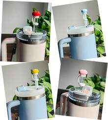 4 Pack Silicone Cowboy Hat Straw Covers Cap Compatible With Stanley Cup 30 40 Oz, Cute Funny Tumbler Straw Topper Accessories For Man & Woman Christmas Gift - 菇 - 查看 2