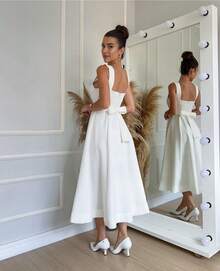 Vestido Longo Feminino Tecido Sensorial com Laço Elegante Luxo para Festas Natal e Final de Ano Casamento Para Mulheres Vermelho Branco Amarelo