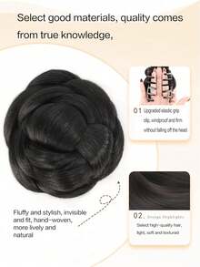 Synthetic Doughnut Bun Wig Fashion Elegant Large Grip Straight Doughnut Bun Clip On The Head For Ladies To Wear Daily - Multicolor - View 7