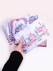 8pcs/Pack Christmas Pattern Vintage Material Paper, Large-Size Design Christmas Decorative Material Paper, Suitable For Party Gift Box Packaging, Origami Materials For Craft Classes, A Christmas Gift For Friends - Multicolor - View 9