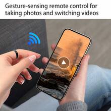 Lightweight & Comfortable Smart Ring, Gesture Sensing Remote Control, Slim Bezel Design, Support Multiple Sports Modes, Real-Time Activity Tracking, IP68 Waterproof, Camera Control, Unisex - Black - View 4