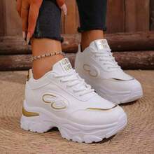 2025新款女士经典时尚舒适防滑耐穿户外休闲运动鞋 - 金色 - 查看 6