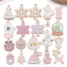 20/30pcs Christmas Charms - Enamel Alloy Santa/Snowman/Reindeer Pendants For DIY Keychains