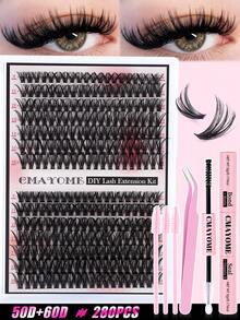 280片D型卷翘蓬松假睫毛，包含多种密度组合，例如10D+20D/30D+40D，柔软舒适，适合打造自然妆容。总长度8-16毫米，采用纤细柔软、防水的短纤维制成，呈现3D立体效果。睫毛套装，假睫毛，假睫毛 - 藕粉色 - 查看 3