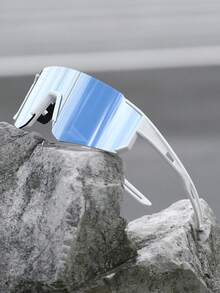 1 Stück Herren Einteiler Mehrfarbige Sport Stil übertriebene Straßen Stil technologische Punk Mode Sonnenbrillen für Outdoor Freizeitaktivitäten, Sport, Familienausflüge, Urlaubsoutfits Accessoires