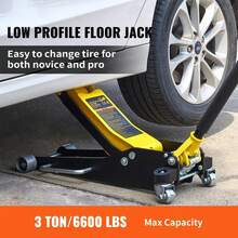 Floor Jack, 3 Ton Low Profile Floor Jack, Aluminum And Steel Racing Floor Jack With Dual Pistons Quick Lift Pump, Floor Jack Lifting Range 3-6/11"-19-11/16" - 3 Ton Lifting Range 3-6/11"-19-11/16" - 查看 2