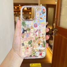 Funda de teléfono suave resistente a caídas: Funda de teléfono transparente con collage de graffiti lindo y juguetón para 16 11 15 14 13 12 Pro Plus, regalos únicos, funda de teléfono transparente, regalos de cumpleaños Amei para mujeres y niñas, suave pero fuerte: esta funda protege tu teléfono en caso de caídas. - 1 pieza - Ver 2