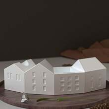 DIY北欧圣诞小屋新月石膏小屋蜡烛架蜡烛容器装饰硅胶模具 - 白色 - 查看 6