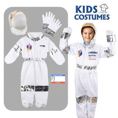 Kids Astronaut Costume Role Play Outfit, Suitable For Boys & Girls Birthday Party, Christmas Dress Up Set