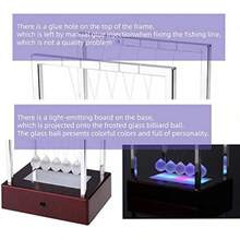 TendenciaDuokon Bolas de Equilibrio de Cuna de Newton con luz LED Colorida, Oficina en casa, Ciencia, Escritorio, decoración, Trabajo artístico, RegalosCalidad premium - 1 - Ver 4