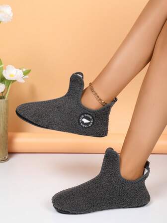 Women's Winter Slippers, Couples Slippers, Non-Slip Warm Men And Women's Indoor Soft Shoes, Comfortable Flat Home Thermal Lined Shoes