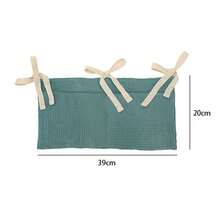 Bamboo Wicker Folding Storage Hanging Bag With Two Compartments For Diapers, Nursing Covers, And Accessories - Multicolor - View 3