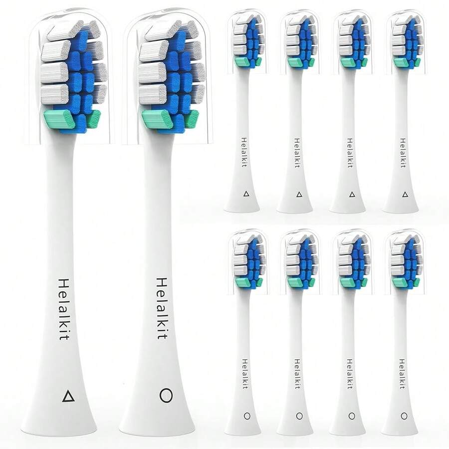 Replacement Toothbrush Heads For  Sonicare Replacement Heads, Brush Heads Compatible With  Sonicare  Electric Tooth Brushes, 8 Pack{Inchcolor_nameinch:InchWhite-Blueinch,Inchsize_nameinch:Inch1Count(Packof8)Inch} - Trắng-Xanh - Xem 1