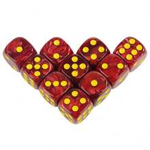 10 Peças/Pacote Melhor Vendedor Dados Acrílicos de Bolinhas de Mármore, Dados Bicolores, 16mm Quadrados Arredondados Multicoloridos Tabuleiro de Damas Acessórios de Mahjong, Adequado para Jogos Familiares, Festas de Feriados, Jogos de Tabuleiro - Multicolorido - Visão 10