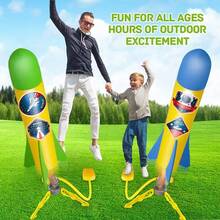 YEEBAY Rocket Air Launch - Juguete para niños de 3, 4, 5, 6, 7, 8 años en adelante, niñas, paquete de 2 lanzadores de pisoteo y 8 cohetes de espuma coloridos, divertido juego al aire libre, regalo ideal de cumpleaños de Navidad - 1 - Ver 6