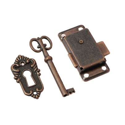 Replacement Furniture Cabinet Door Lock Set W/ Key Antique Drawer Wardrobe Lock Decor Kits