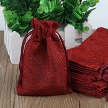 24 Stück Jutebeutel Adventskalender - 12x16cm Baumwollbeutel, Natur - Geschenkbeutel, Weihnachtsbeutel mit Zugband für Süßigkeiten & Kleinigkeiten