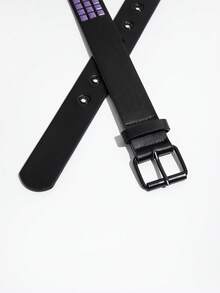 1 chiếc thắt lưng quần jean đính đinh tán nhiều màu phong cách Punk Y2K dành cho nữ - Màu tím - Xem 6