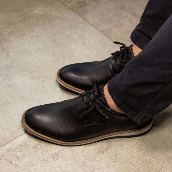Sapato Masculino Casual Derby Oxford Casual Confortável Preto Marrom Elegante Trabalho Uso Diario