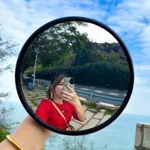 1pc Elegant Round Convex Wide-Angle Travel Photography Mirror - Made With A Convex Wide-Angle Glass Mirror, Perfect For Outdoor Travel Photography And Interior Decor. No Electricity Required, Burr-Free, And Can Be Placed Horizontally, Making It Ideal For Modern Home Decor And Outdoor Travel Photography. - Multicolor - View 6