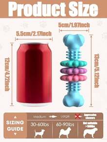 3-1 Ultra- Dog Chew Bone Toy, Thermoplastic Rubber With Geometric Patterns, Teeth Cleaning And Training Chew Toy For Aggressive Chewers, Suitable For Small And Medium Dogs, Relieves Boredom And Destructive Chewing, Dog Chew Toy