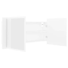 vidaXL LED-Bad-Spiegelschrank Weiß 100x12x45 Cm Acryl - Bianco - Visualizzare 5