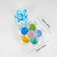 6 Colors/Set Little Flowers Portable Color Palette Solid Pearly Lustre Watercolor Pigments Art College Students Outdoor Sketching Portable Paint