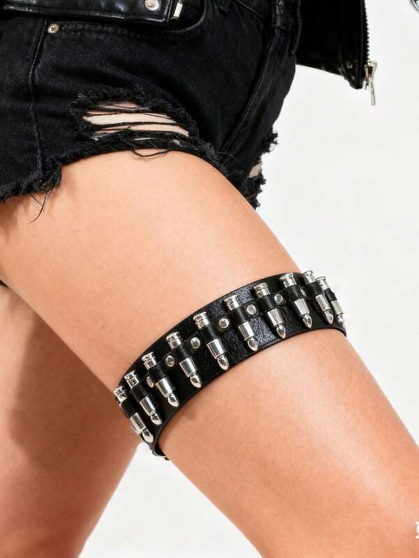 1pc Goth Punk Leg Straps Garter Belt Pentagram Thigh Harness Women Girls Gothic Cosplay Accessories Harajuku Jewelry