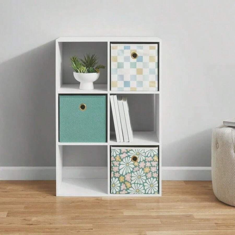 6-Cube Storage Organizer, White Modular Shelf With Interchangeable Back Panels - trắng - Xem 1