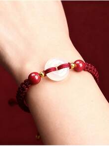 1pc Handmade Lucky Knot Red String Bracelet, Friendship Bracelet, Symbolizing Peace And Good Fortune, Chinese Cultural Amulet, Birthday Anniversary Gift, Wishing You Constant Good Luck