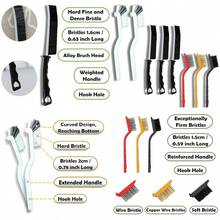 Crevice Cleaning Brush Set Multi-Purpose Hard Bristle Brushes For Deep Cleaning Kitchen Bathroom Grout Sink Cup Teapot Bottle Blender Corners Tight Spaces And More-Guangzhouhengxishangmaodian - TrắngĐenĐỏVàng - Xem 1