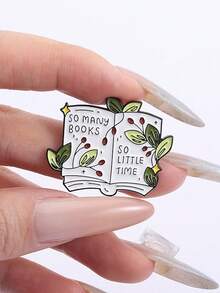 1 Set mit 3/4 Stücke kreativer Buch-Fächer, exklusive witzige Outfit, Spaß Buchstaben Kunst, grüne Pflanze Abzeichen, Musik-Enthusiast Brosche - Verschiedenfarbig - Übersicht 6