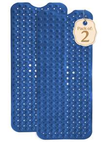 1pc Bath Mat - Lux Decor Non-Slip Durable PVC Tub Mat With Suction Cups And Drainage Holes - 40x16 Inches- For Shower And Bathtub Comfort, Roll-Up Storage, Home Decor, Back To School, Graduation Gifts-, Spring Cleaning Upgrade, Valentine's Day Spa Feel, Safety First, Quick Dry Surface, Mold Resistant, Easy Clean, Comfortable Standing, Shower Essential, Bathtub Safety, Bathroom Upgrade, Daily Use Mat, Home Basic, Family Use, Everyday Living - 藏蓝色 - 查看 12