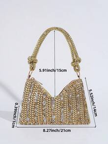 Neue mit Strass verzierte Abendtasche, elegante Handtasche für Partys, Hochzeiten, formelle Anlässe, europäischer und amerikanischer Stil, raffinierte Abendgarderobe Tasche, modische Handtasche