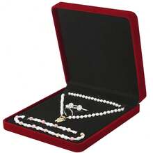 LETURE Velvet Jewelry Set Box, Velvet Gift Box For Bracelet Necklace Earring Ring (Red){Inchcolor_nameinch:InchRedinch} - Red - 查看 1