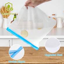 10 Pack Dishwasher  Reusable Bags Leakproof  Food Storage Bags For Marinating Freezing And Traveling Ideal For 3 Gallon 4 Sandwich And 3 Snack Size Applications With Durable And  Design - Multicolor - View 4