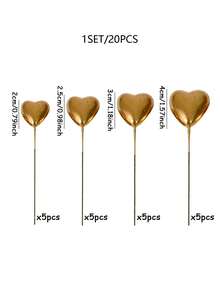 1套/20个3D心形纸杯蛋糕装饰，蛋糕装饰插片，泡沫纸杯蛋糕顶饰，生日婚礼蛋糕顶饰，适用于情人节、结婚纪念日派对礼物装饰 - 彩色 - 查看 3