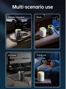 1 Pc Mini Car Humidifier, 180ml Capacity, USB Power Supply, Two Colors Black And White Optional, With Cold Fog And Luminous Atmosphere Light Humidifier,Car Air Freshener, 6 Kinds Of Aromatic Essential Oils Optional - Black and White - View 8