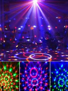 1pc Modern Geometric Pattern USB Powered RGB Disco Ball Light With Color-Changing Night Lamp For Parties, Bars, Karaoke, And Weddings