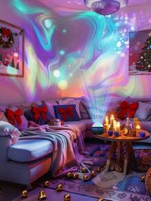 [Magical Galaxy Projector] 14 Effects Galaxy Star Projector, Northern Lights LED Atmosphere Projection Lamp Aurora Borealis Starry Sky Projector, For Room Home Decorations, Home Theater, Gift Decoration, Magical Projection Lamp Gifts, Holiday Party - Multi-color light - View 2