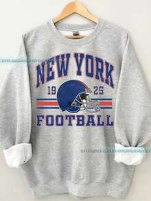 New York Giant Vintage Sweatshirt TShirt,New York Football Crewneck,NY Giant Sweatshirt,New York Football Shirt,New York Giant Fan Gift-5 (2) - 灰色 - 查看 1